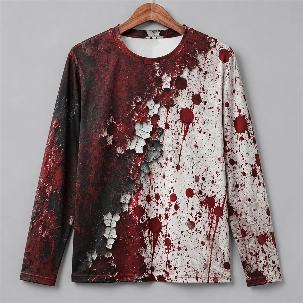 Mens Fashion Summer - 3D Print Horror Red Blood Stains
