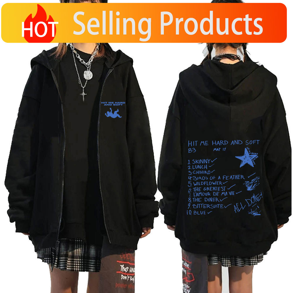 Hit Me Hard and Soft 2024 Tour - đánh giá và giá Mens Fashion Zip Up Hoodies