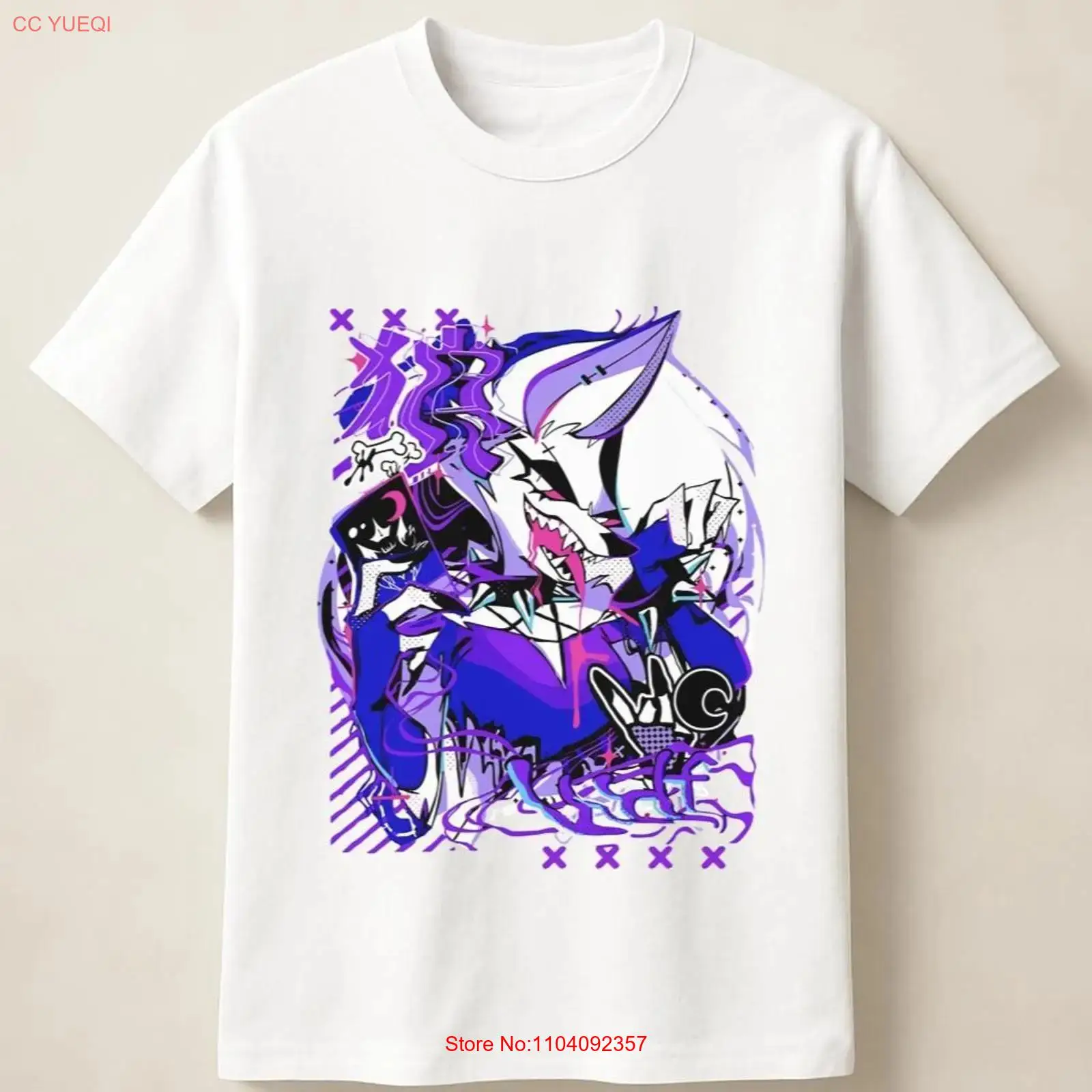 Purple Anime Wolf in Graffiti  - đánh giá và giá Poster Men Fashion