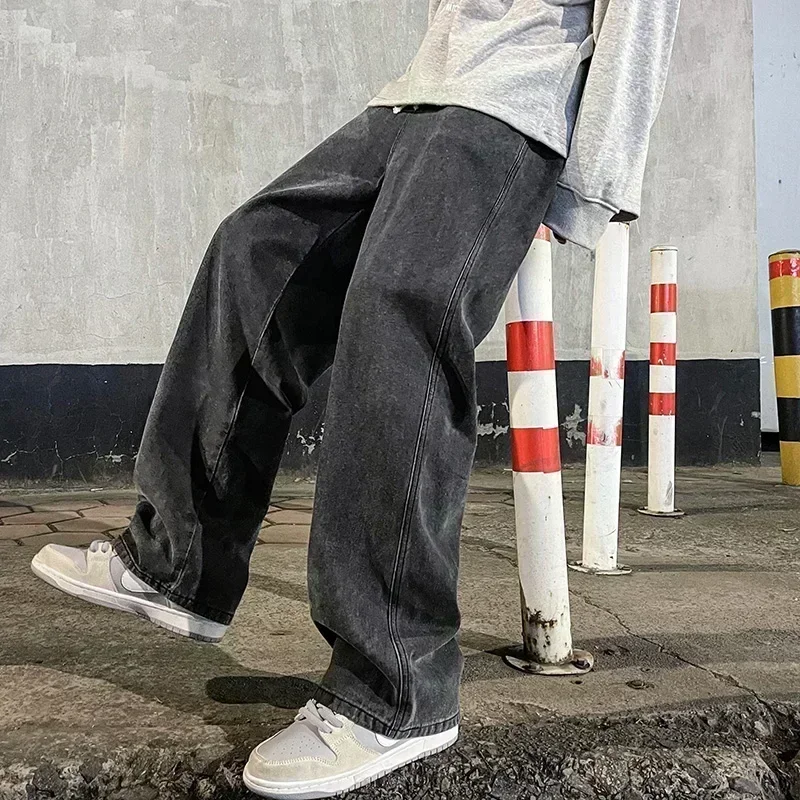 Korean Style Streetwear New Fa - đánh giá và giá Men'S Fashion Grey Jeans