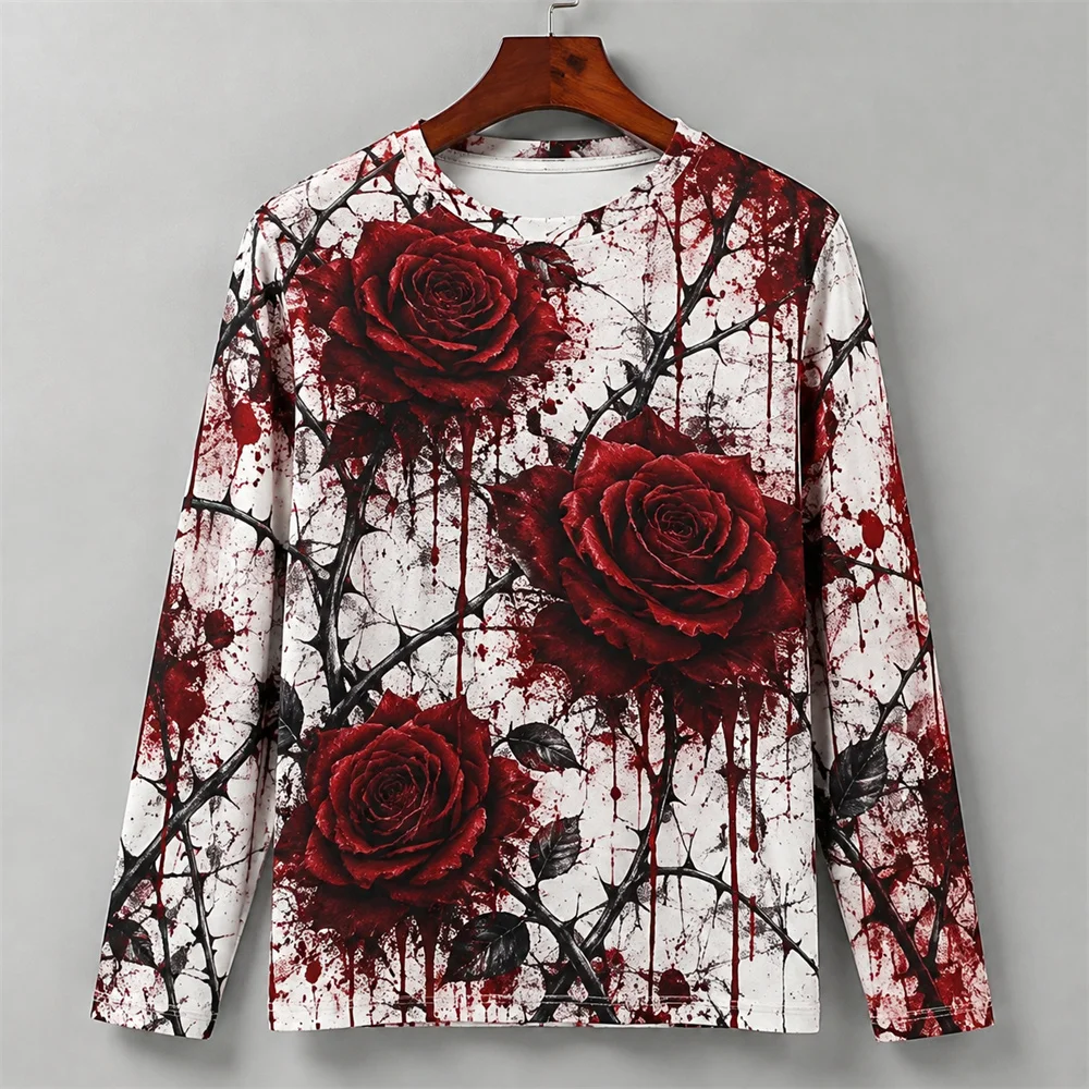 3D Print Horror Red Blood Stai - đánh giá và giá Mens Fashion Summer