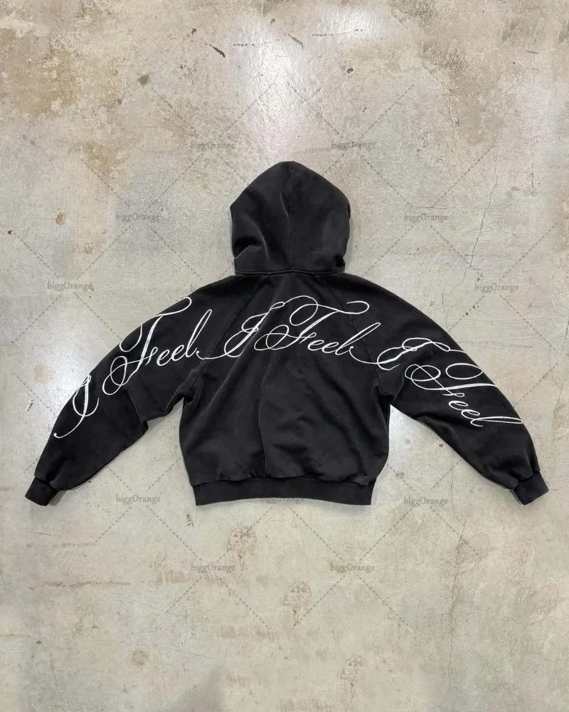 Y2K harajuku Gothic Letter Pri - đánh giá và giá Mens Fashion Zip Up Hoodies