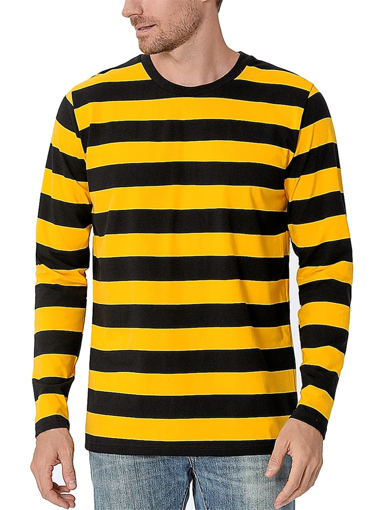 Contrast Stripe 3D Print Men L - đánh giá và giá Mens Fashion Clothes