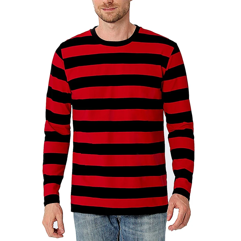 Contrast Stripe 3D Print Men L - đánh giá và giá Mens Fashion Clothes