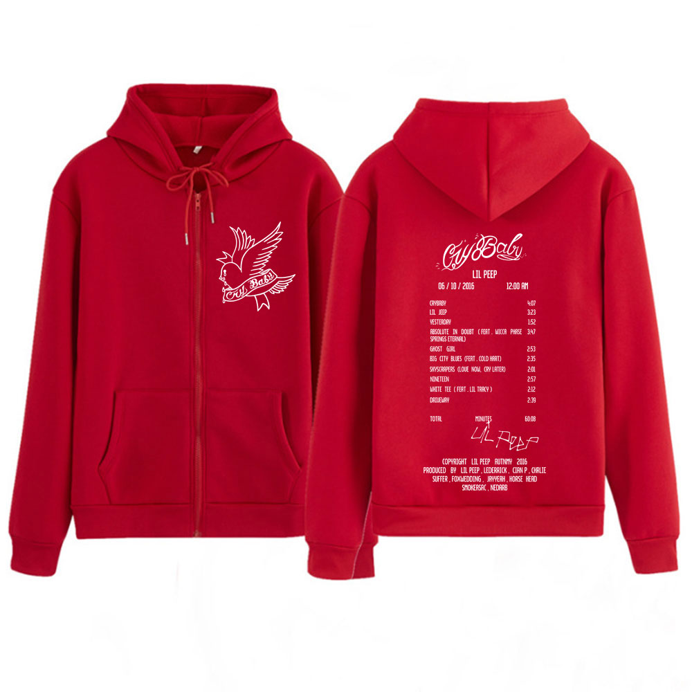 Rapper Lil Peep Cry Baby Album - đánh giá và giá Mens Fashion Zip Up Hoodies