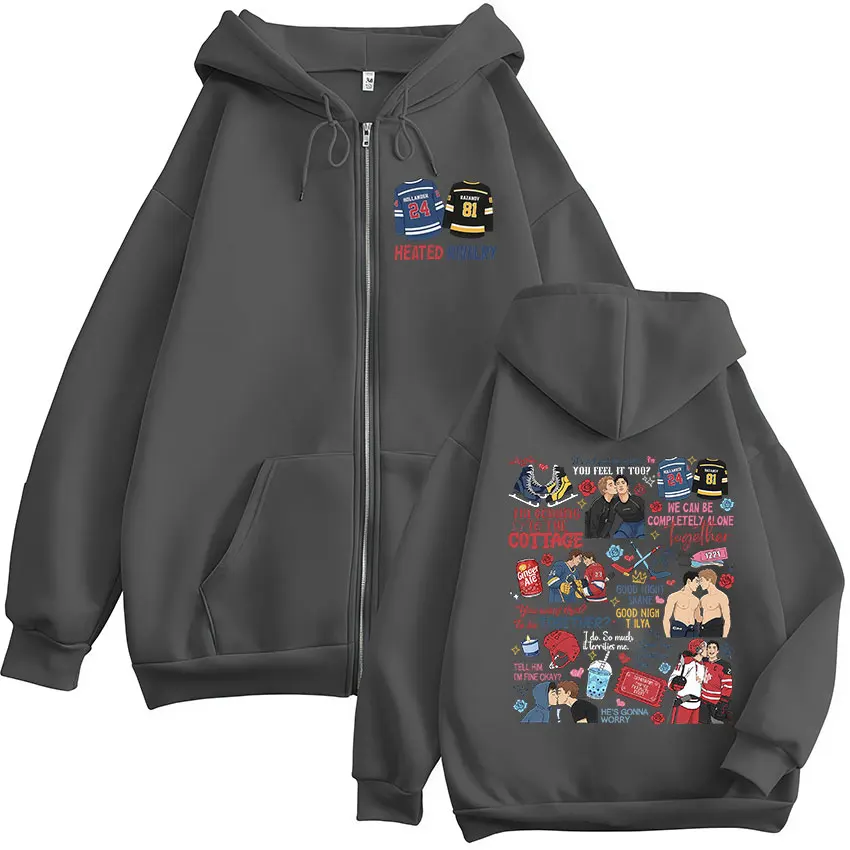 Heated Rivalry Print Zipper Ho - đánh giá và giá Mens Fashion Zip Up Hoodies
