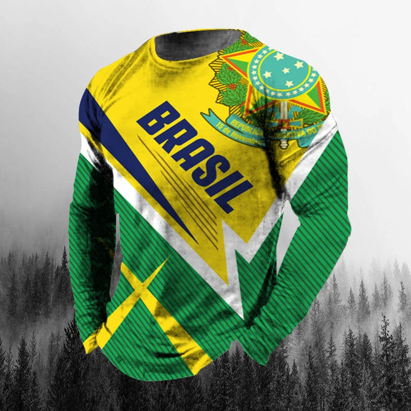 Vintage Brazilian Flag 3D Prin - đánh giá và giá Mens Fashion Clothes