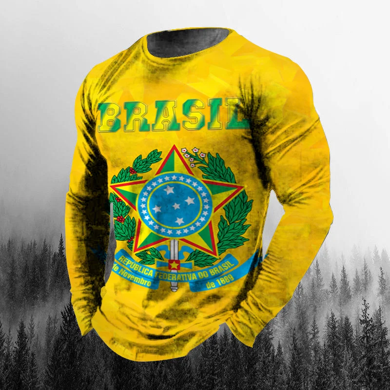 Vintage Brazilian Flag 3D Prin - đánh giá và giá Mens Fashion Clothes