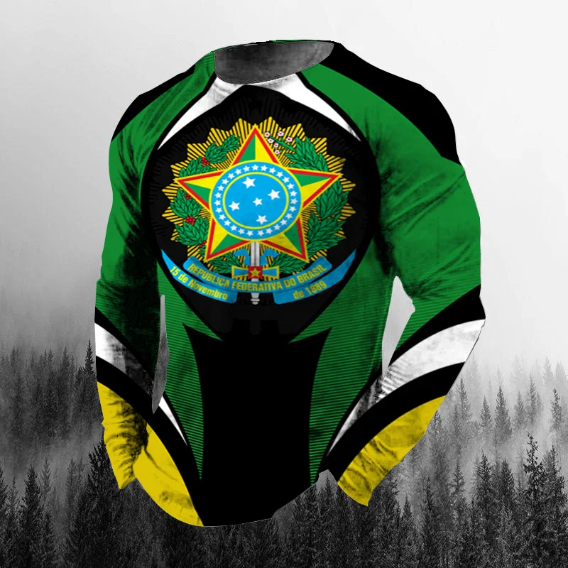 Vintage Brazilian Flag 3D Prin - đánh giá và giá Mens Fashion Clothes