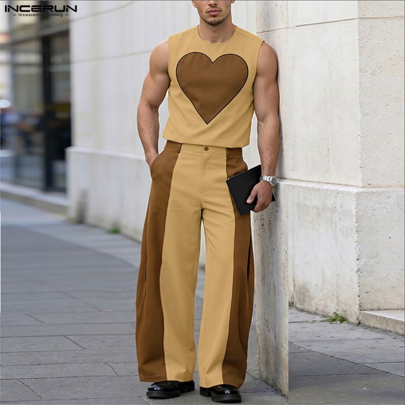 INCERUN Men's Sets Patchwork C - đánh giá và giá Mens Fashion Summer