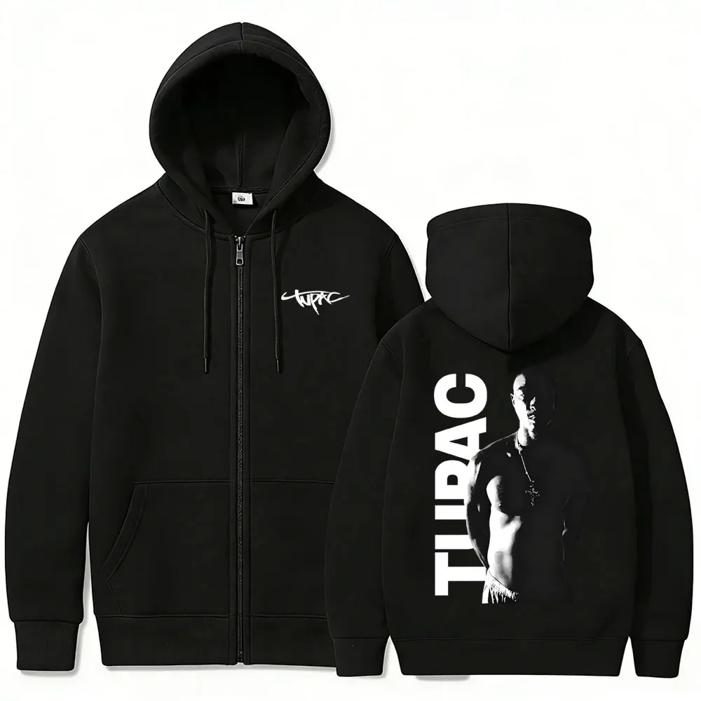 Rapper Tupac 2pac Zipper Hoodi - đánh giá và giá Mens Fashion Zip Up Hoodies